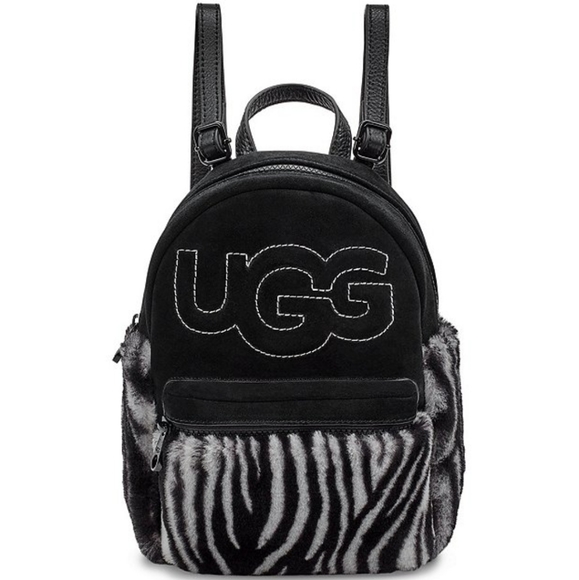 UGG Dannie II Mini Sheepskin Zebra Backback - Picture 1 of 10